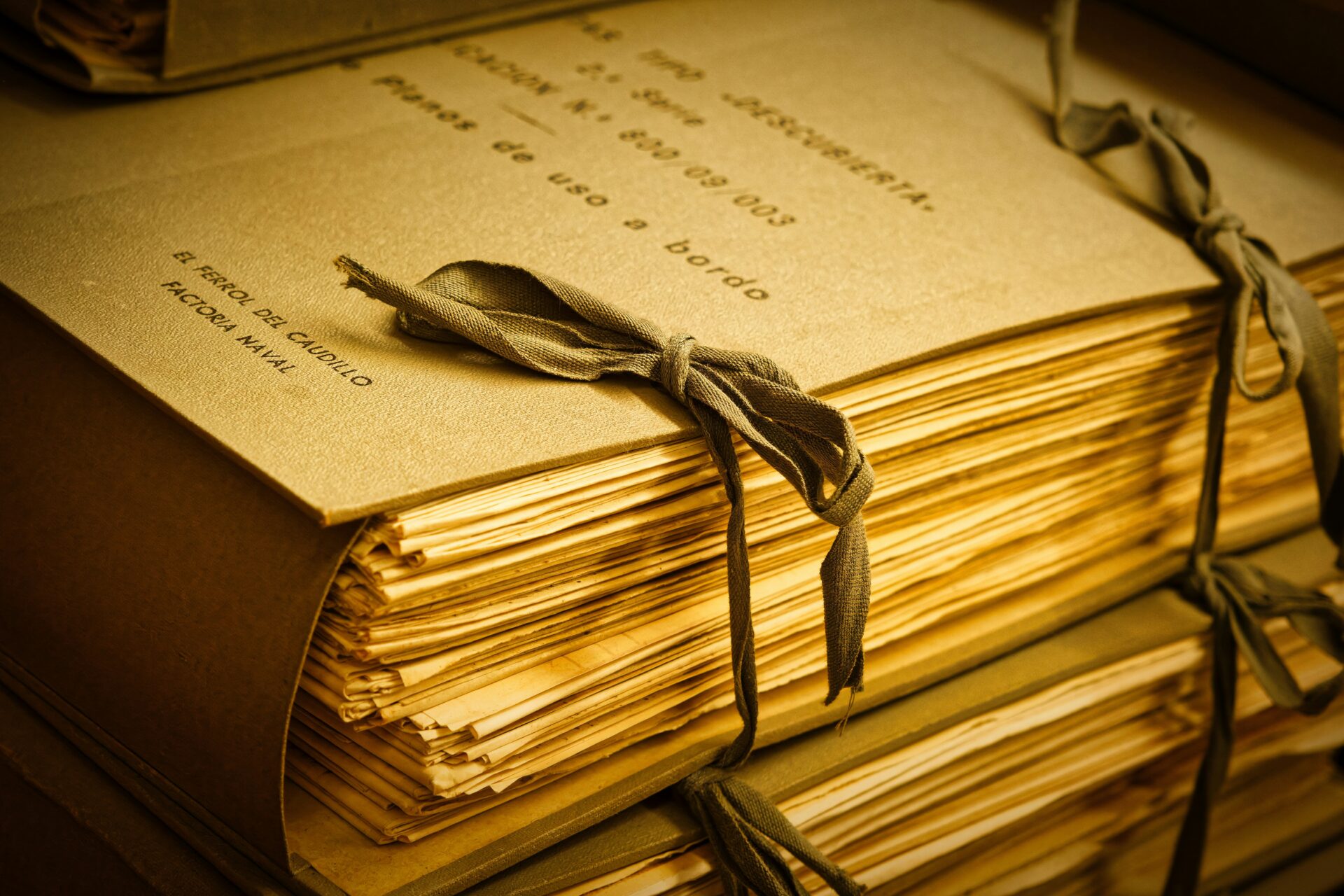 Stack of filed paperwork